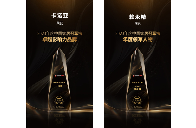 卡諾亞喜獲“卓越影響力品牌”、“年度領軍人物”重磅榮譽